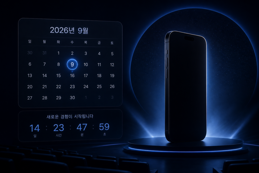 아이폰18 프로 출시일과 구매 시점을 나타내는 이미지