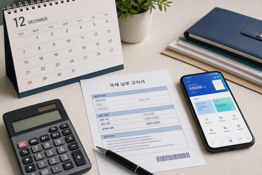 12월 종합부동산세 납부 기간과 분납 방법을 설명하는 이미지