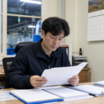 외국인근로자 E-9 고용허가 신청 서류를 확인하는 사업주