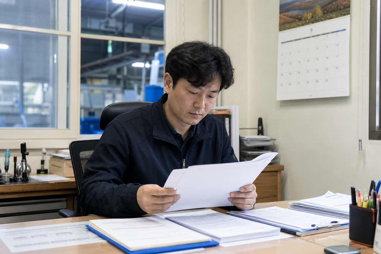 외국인근로자 E-9 고용허가 신청 서류를 확인하는 사업주