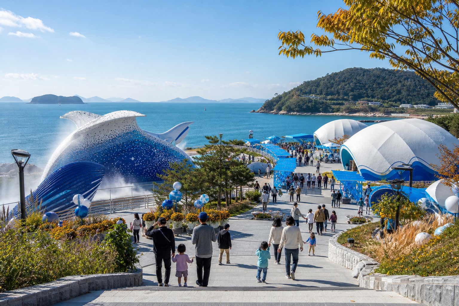 여수 돌산 진모지구에서 열린 2026 여수세계섬박람회 행사장 전경