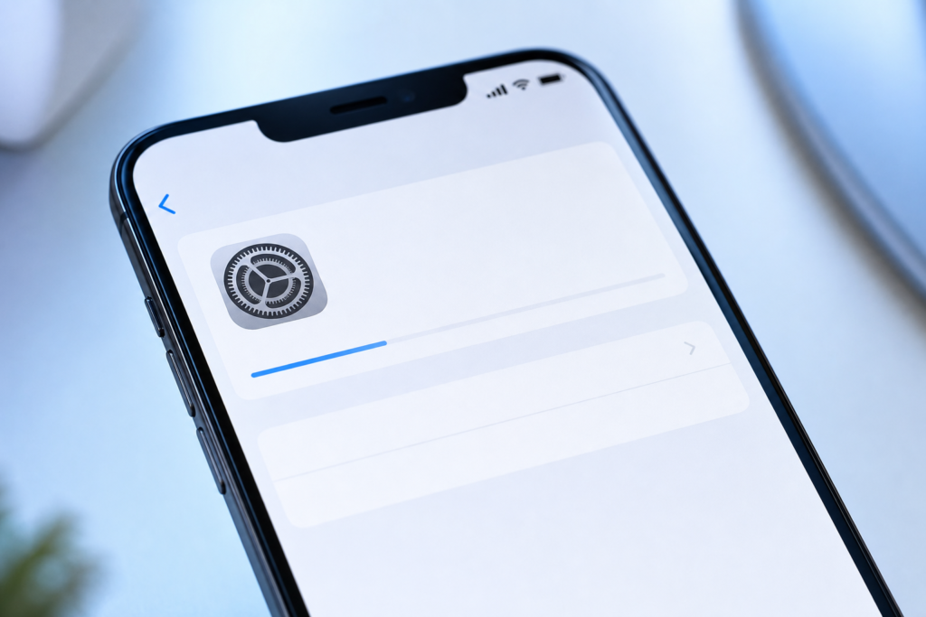 iPhone에서 iOS 업데이트를 진행하는 설정 화면