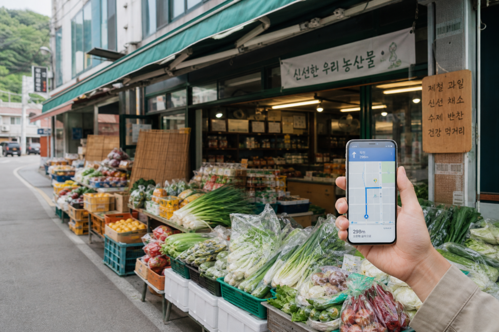 농할상품권 사용처인 로컬푸드직매장과 전통시장