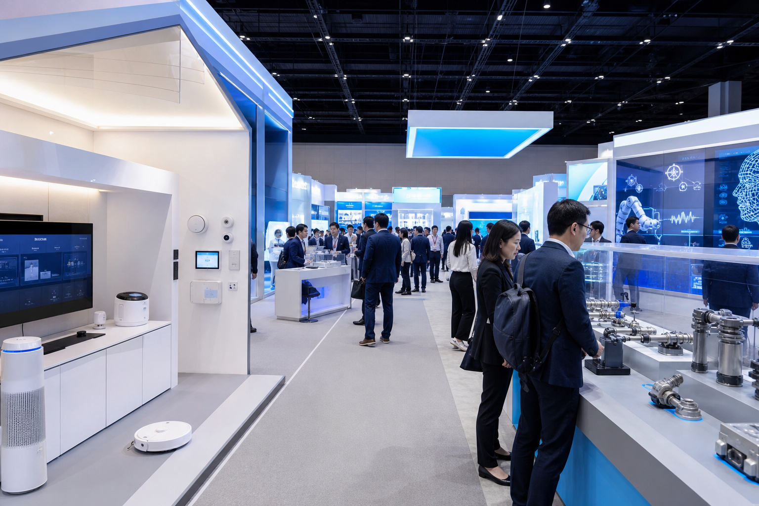 코엑스에서 열리는 AIoT 국제전시회 기술 전시 현장 이미지
