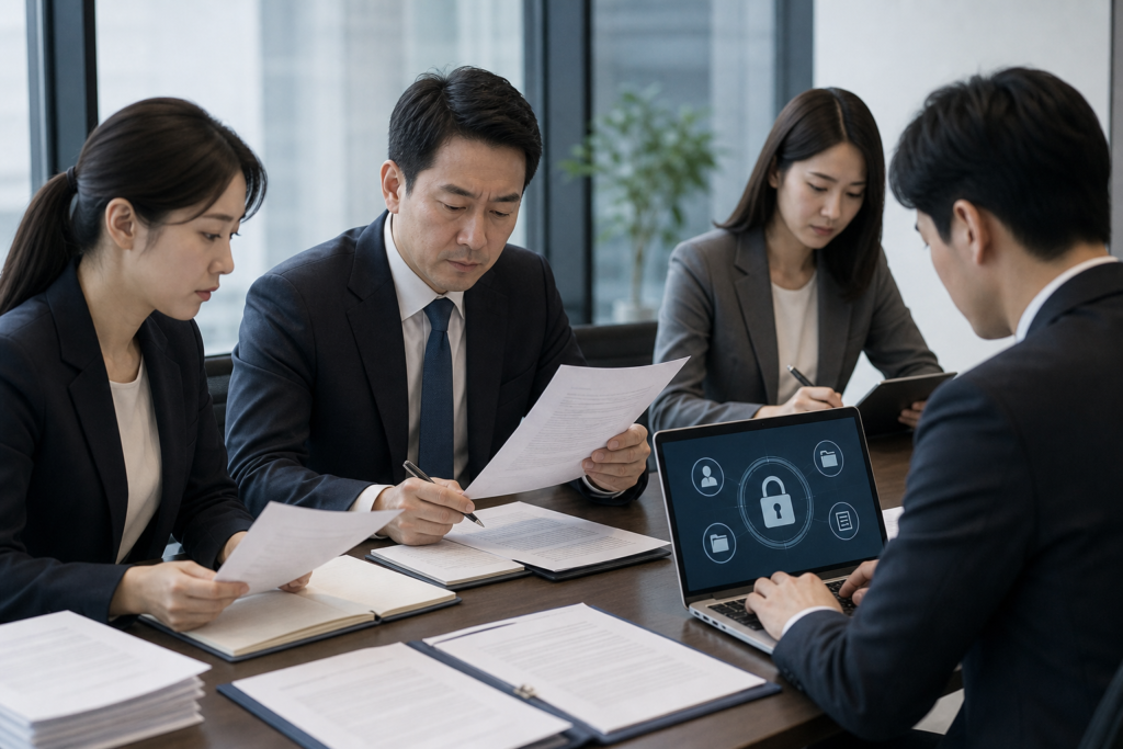 CPO 지정과 이사회 의결 자료를 확인하는 기업 담당자