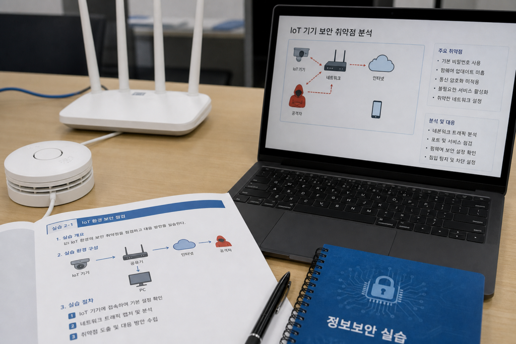 IoT 기기 취약점 분석과 보안인증 교육 준비 화면