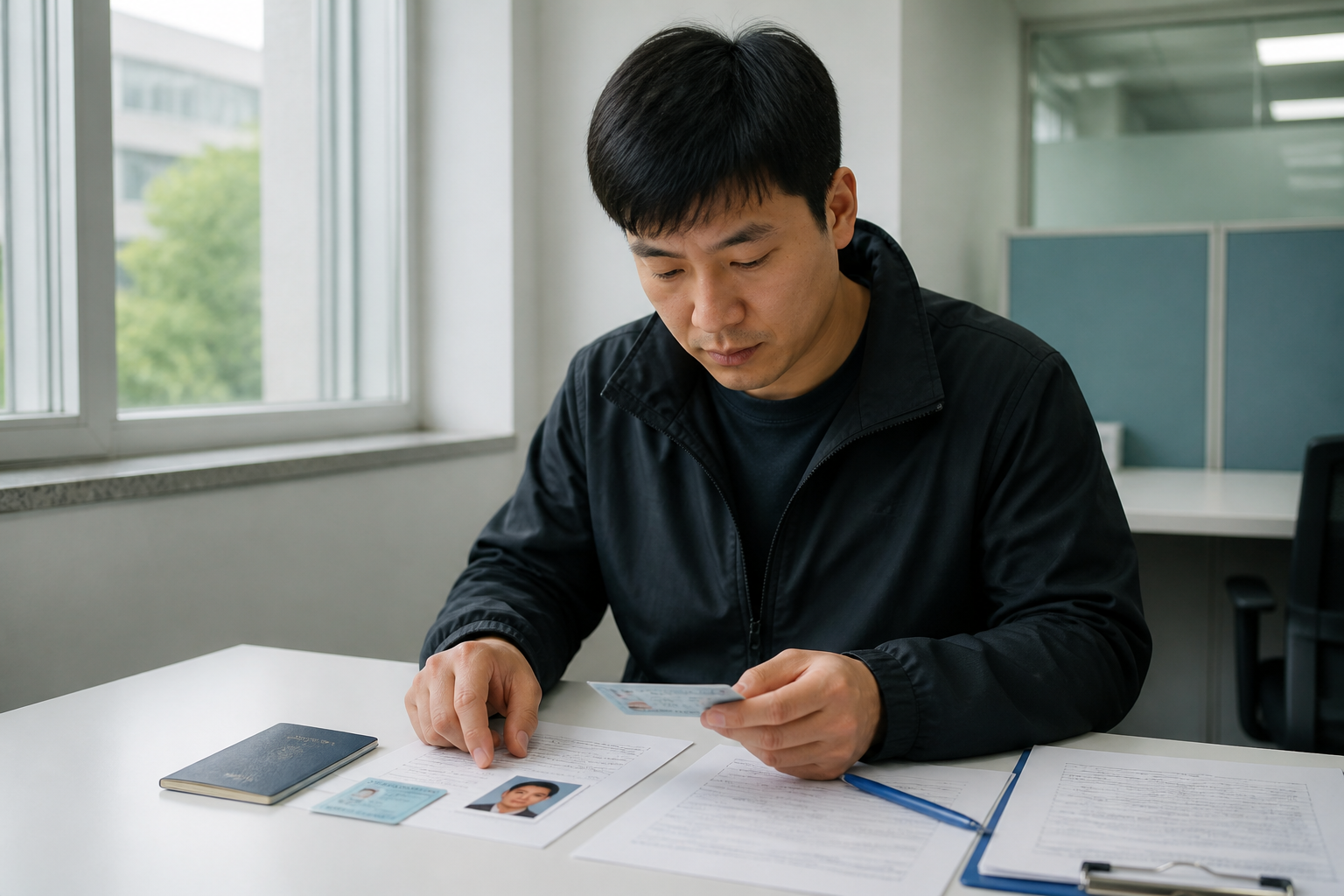 H-2 외국국적동포 취업교육 준비서류를 확인하는 모습