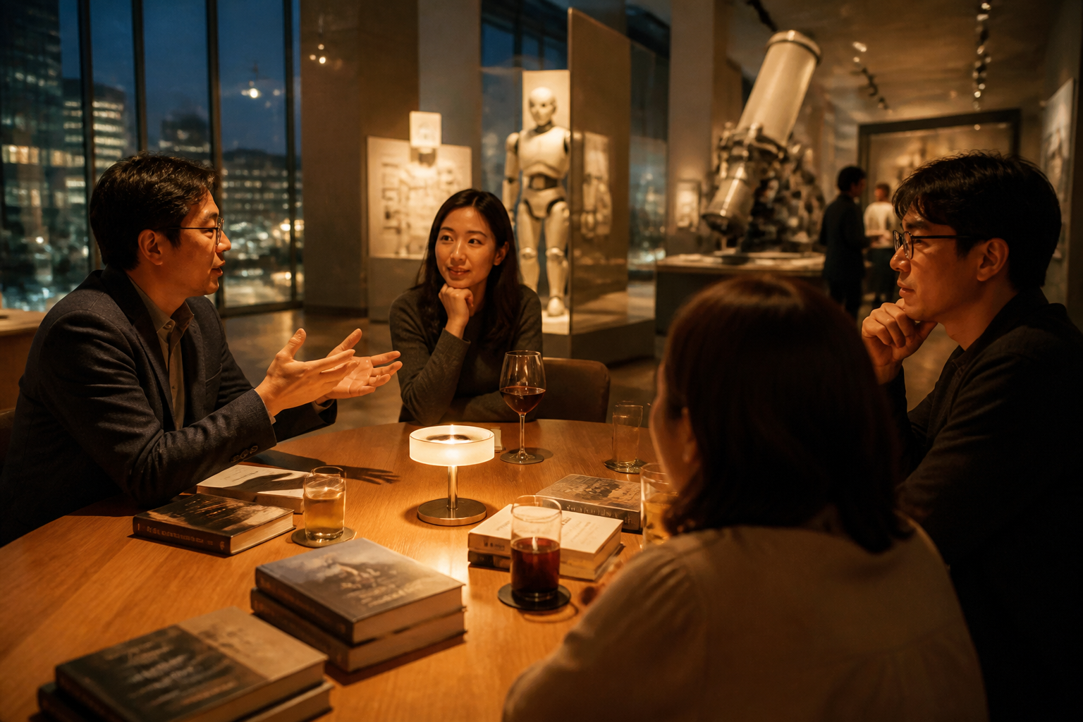 서울로봇인공지능과학관에서 진행되는 성인 AI·로봇 문학 교육 분위기