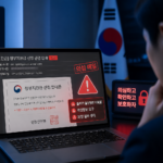 정부기관 공문을 흉내 낸 피싱 메일을 노트북 화면에서 확인하는 모습