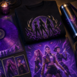 KPop Demon Hunters 공식 굿즈와 바이닐, 스웨트셔츠, 텀블러 구성