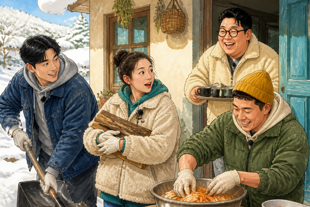 대관령 민박에서 함께 일하는 시즌2 출연진 분위기